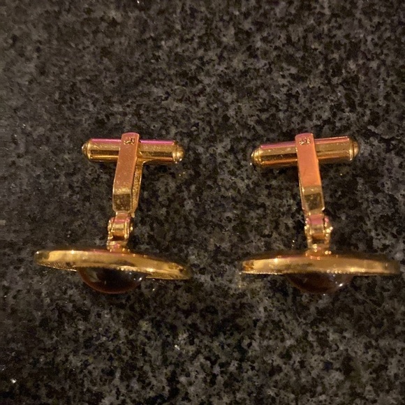 Gold And Tiger Eye Cufflinks And Tie Tack - Picture 6 of 10